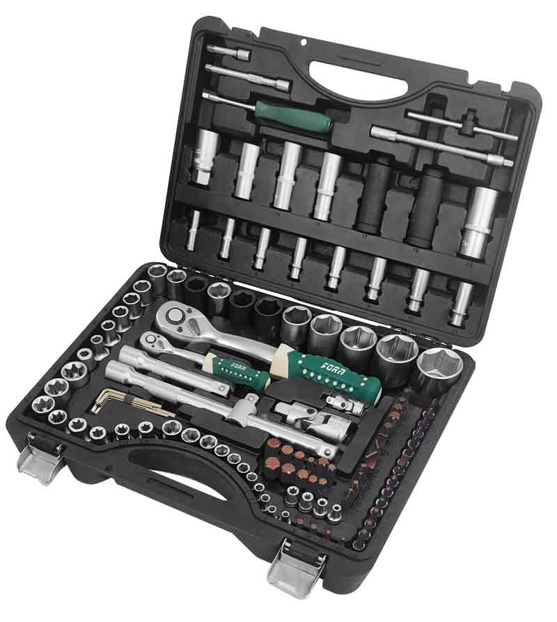 Набор торцевых головок 1/4" и 1/2" 108+6 пр. FORA PREMIUM